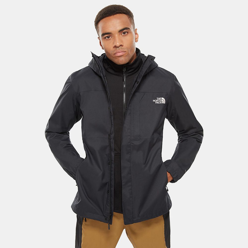 The North Face Waterproof Jackets Mens Australia - The North Face Quest Zip-In Triclimate® Black Hik